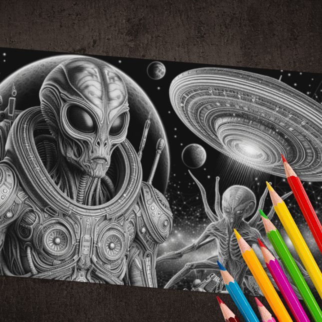 Adult Colouring Alien 3D Poster (Creator Uploaded)