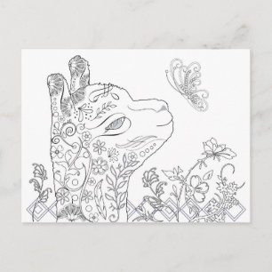 Adult Colouring Alpaca Butterfly DIY Postcards