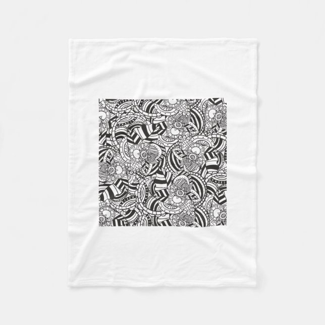 Adult colouring book fleece blanket (Front)