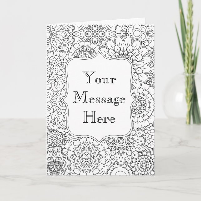 Adult Colouring Book Personalised Greeting Card (Front)