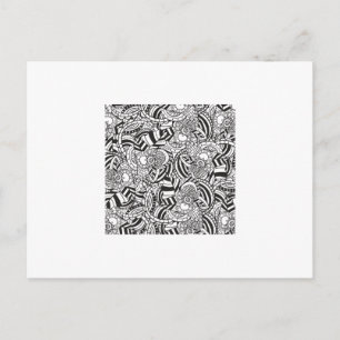 Adult colouring book postcard