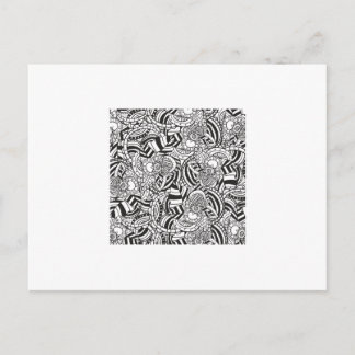 Adult colouring book postcard