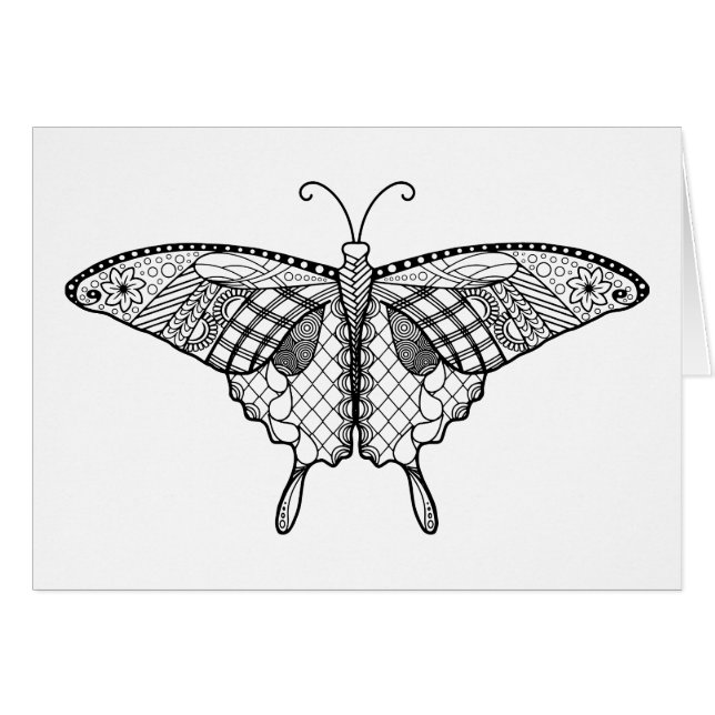 Adult colouring butterfly Card (Front Horizontal)
