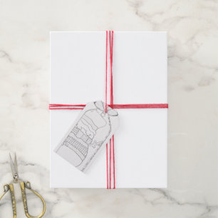 Adult Colouring Christmas Holiday Snowman Gift Tag