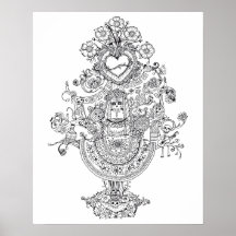 Adult Colouring Day of Dead Tree Poster