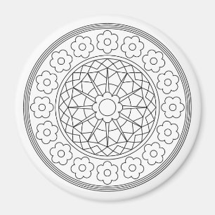 Adult Colouring Flower Magnet