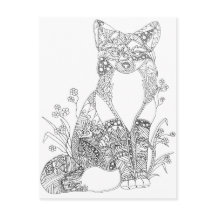 Adult Colouring Fox Animal Art