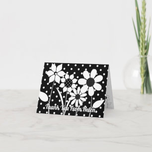 Adult Colouring Fun Flowers & Polka Dots Thank You Card