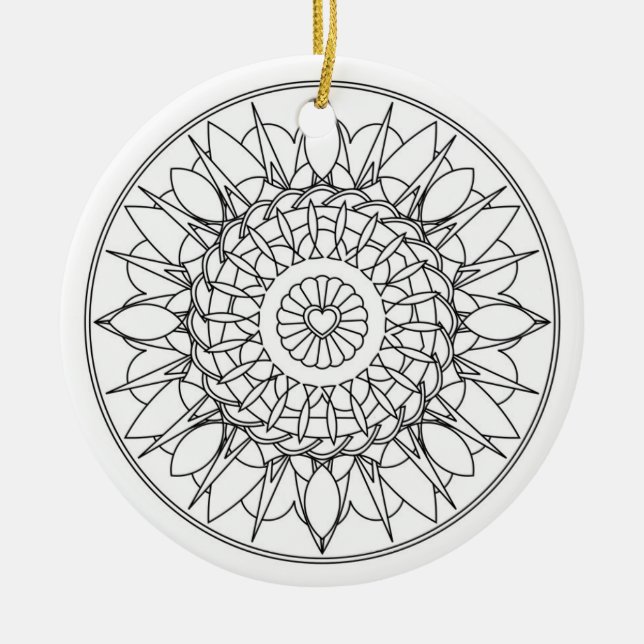 Adult Colouring Mandala Ornament (Front)