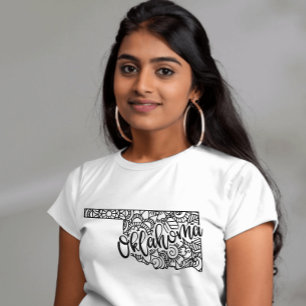 Adult Colouring Oklahoma Line Art Mandala Map Tri-Blend Shirt