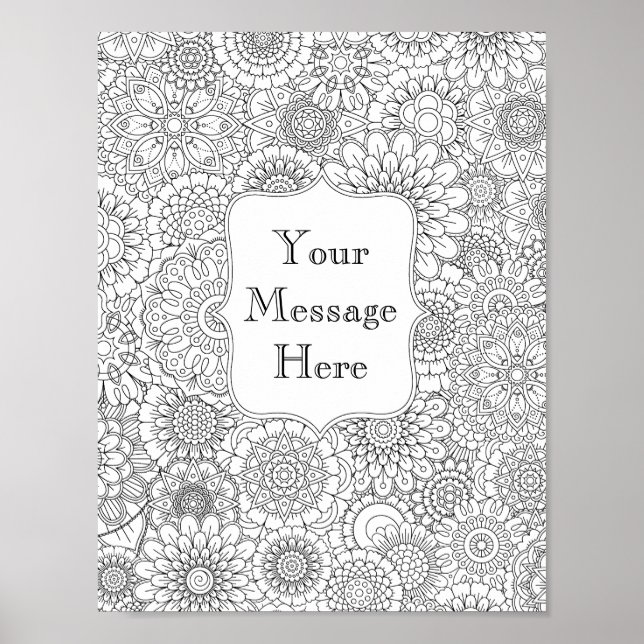 Adult Colouring Personalised Poster (Small 8.5x11" (Front)