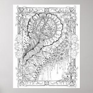 Adult Colouring Poster "Land of Honey Art"