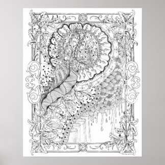 Adult Colouring Poster "Land of Honey Art"