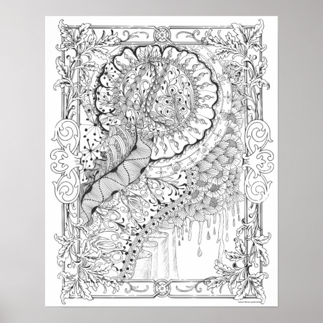 Adult Colouring Poster "Land of Honey Art" (Front)