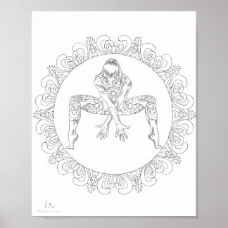 Adult Colouring Poster Mandala Dancing Dancer