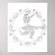 Adult Colouring Poster Mandala Jazz Dancer