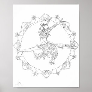 Adult Colouring Poster Mandala Jazz Dancer