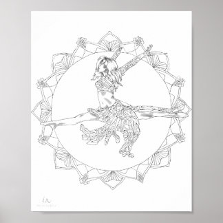 Adult Colouring Poster Mandala Jazz Dancer