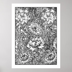 Adult Colouring Poster William Morris Chrysanthemu