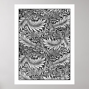 Adult Colouring Poster William Morris Larkspur 