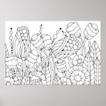 Adult Colouring Stylised Flowers 3 Poster<br><div class="desc">Available for instant download,  colour these beautiful stylised flowers today if you want!  Download it,  print it,  colour it,  frame it,  hang it! Available in various sizes</div>