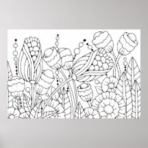 Adult Colouring Stylised Flowers 3