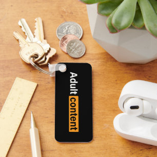 Adult Content Adult Humour Funny T-Shirt Key Ring