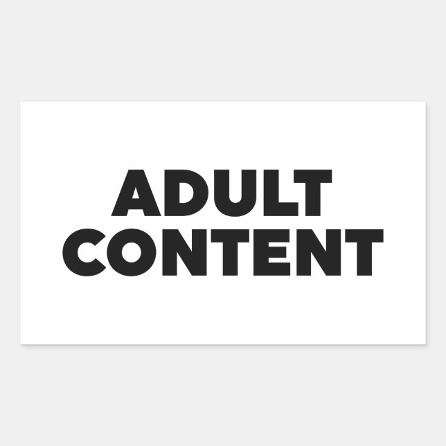 Adult Content Rectangular Sticker (Front)