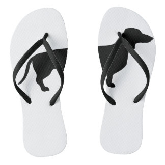 Adult, Dachshund Slim Straps Flip Flops