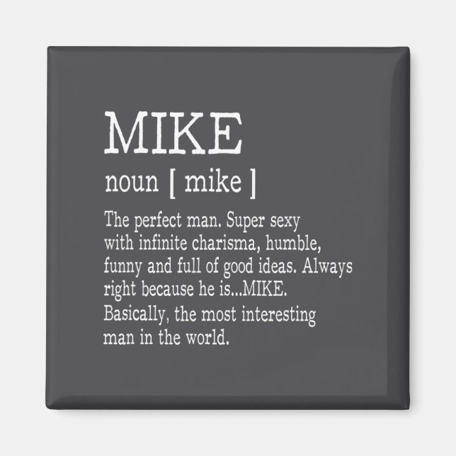 Adult Definition First Name Mike Men Funny  Magnet (Front)
