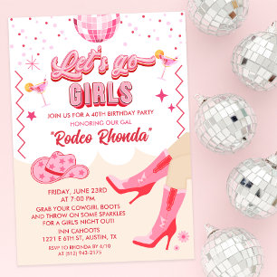 Adult Disco Cowgirl Birthday Party Invitation