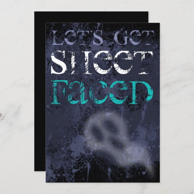 Adult Drinking Ghostly Halloween Party Invitation (Front/Back)