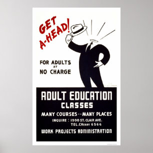 Adult Education Classes 1938 WPA Poster
