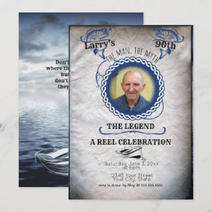 Adult Fisherman Birthday the Legend Invitation