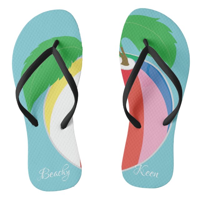Adult Flip-Flops "Beachy Keen/Beachball" Flip Flops (Footbed)