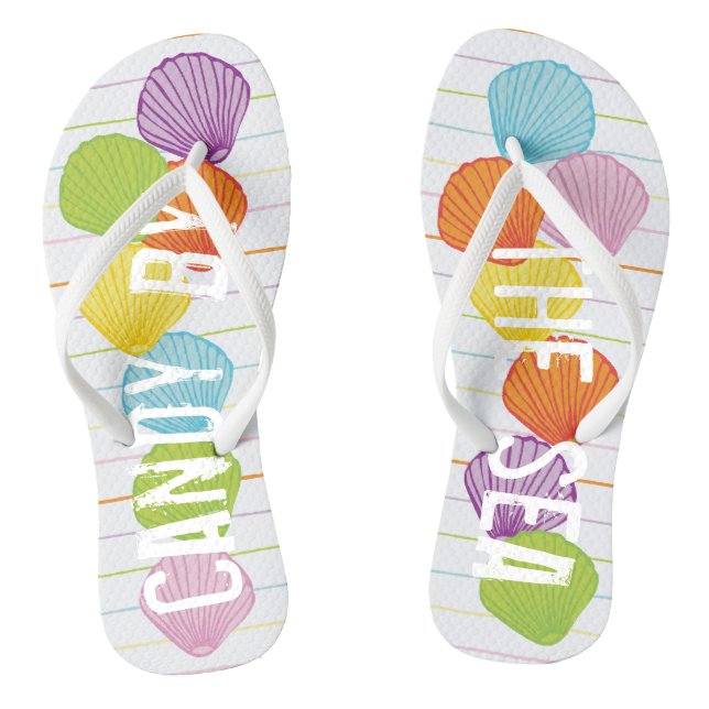 Adult Flip-Flops "Colourful Shells 3 By The Sea" Flip Flops (Footbed)