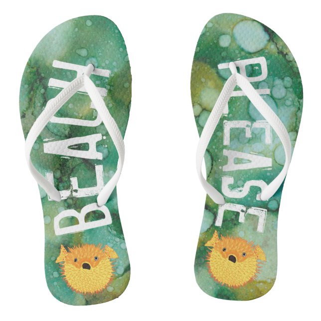 Adult Flip-Flops "Inkblots Gold Dusted Fish" Flip Flops (Footbed)