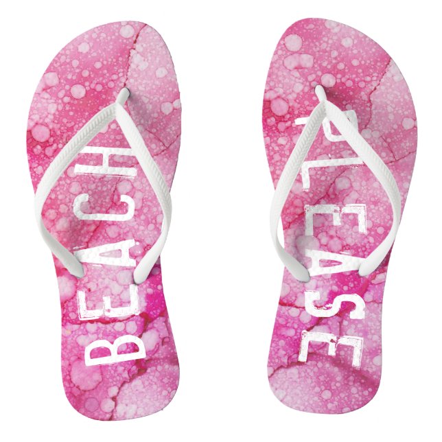 Adult Flip-Flops "Pink/Beach Please" Flip Flops (Footbed)
