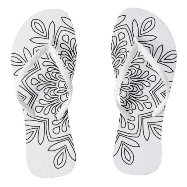 Adult Flip Flops, Slim Straps Flops (Footbed)