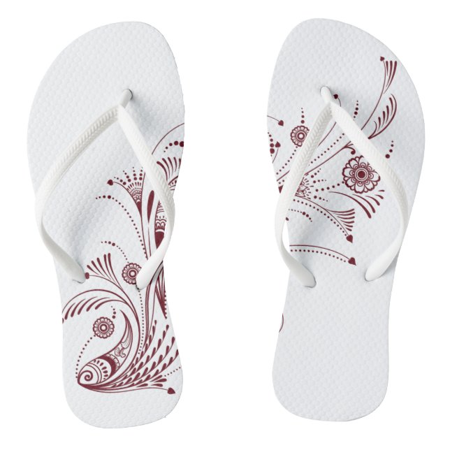 Adult Flip Flops, Slim Straps Flops (Footbed)