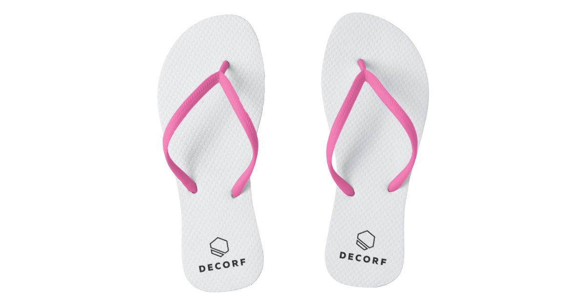 Adult Flip Flops, Slim Straps White Footbed Flip Flops | Zazzle.co.uk