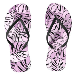 Adult Flip Flops-Tropical Leaves Flops