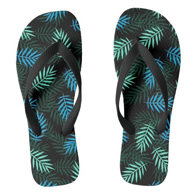 Adult Flip Flops-Tropical Palm Flip Flops (Footbed)