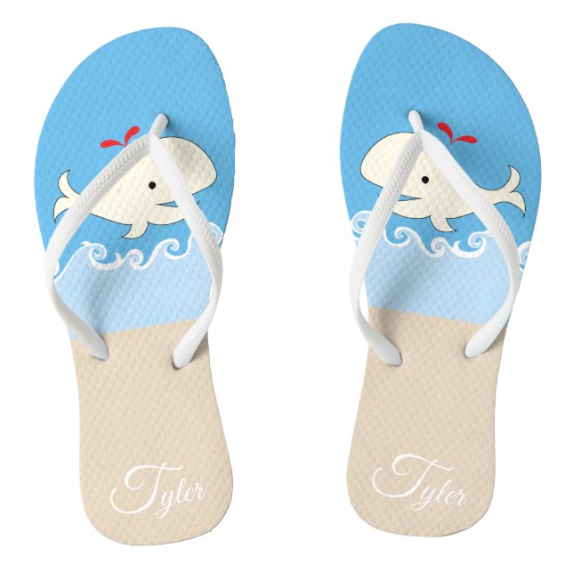 Adult Flip-Flops "Whale, Whale, Whale!" Flip Flops (Footbed)