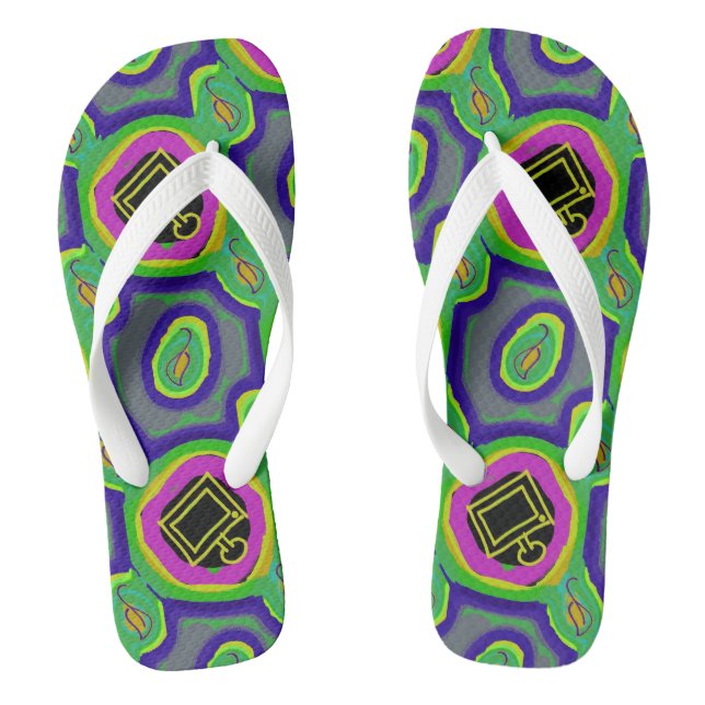 Adult Flip Flops, Wide Straps Flops (Footbed)