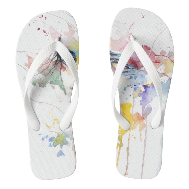 Adult Flip Flops, Wide Straps Flops (Footbed)
