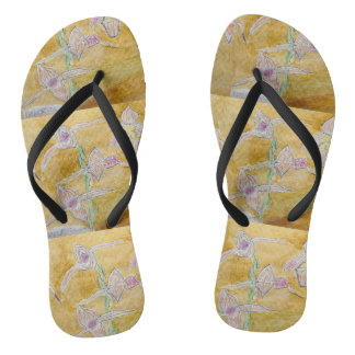 Adult Flip Flops with botanical design