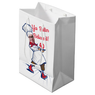 Adult Funny Chef Birthday Add your Face Medium Gift Bag