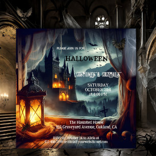 Adult Halloween Costume Castle Cocktail Party Invitation