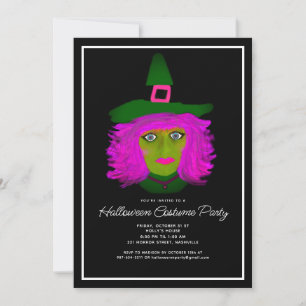 Adult Halloween Costume Party Witch Invitation